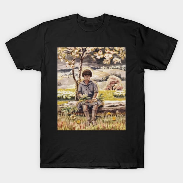 portrait study in spring landscape - Charles Burchfield T-Shirt by Kollagio